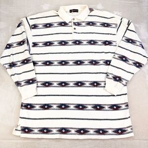 Red Eraser *Vintage* 90s Rugby Style Pullover Aztec Pattern